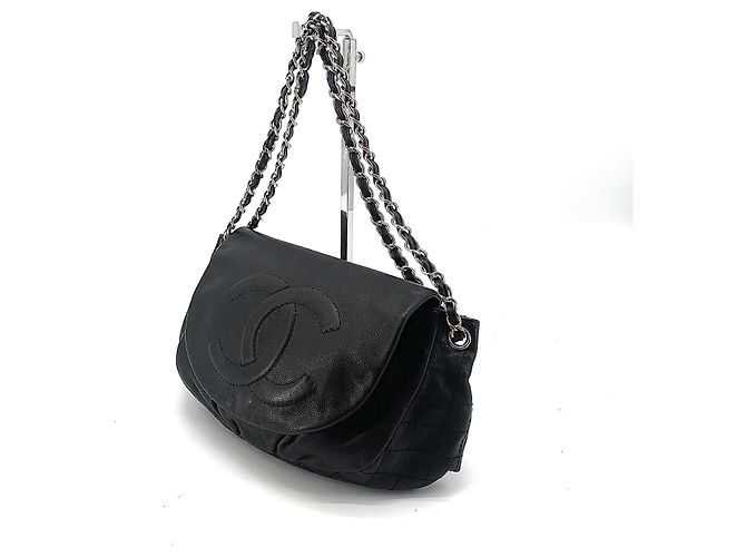 Chanel Caviar Half Moon Flap Chain Schultertasche Schwarz - Ansicht 2