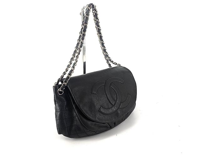 Chanel Caviar Half Moon Flap Chain Schultertasche Schwarz - Ansicht 3