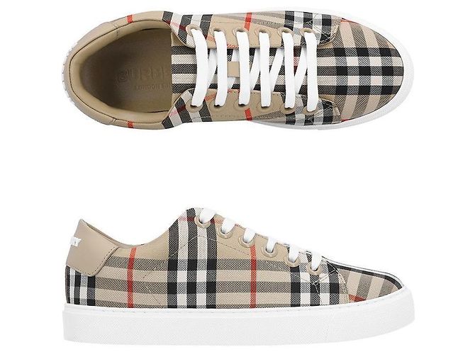 Burberry Sneaker in pelle a quadri da donna Multicolore - vista 3