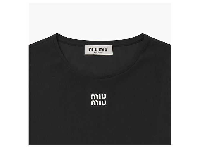 Miu Miu Minivestido de punto elástico Negro - vista 6