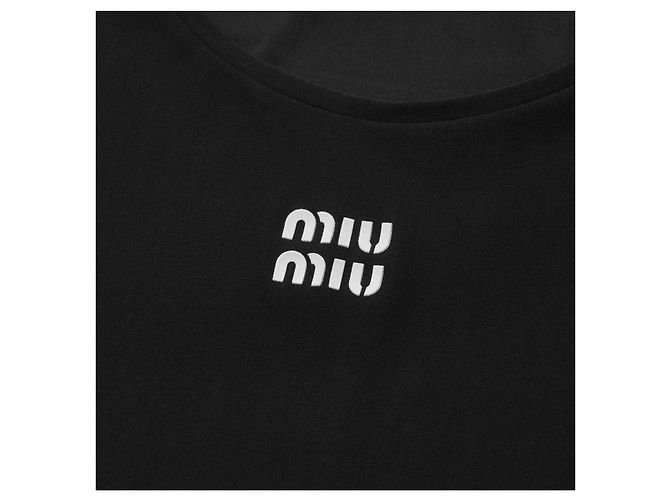 Miu Miu Minivestido de punto elástico Negro - vista 8