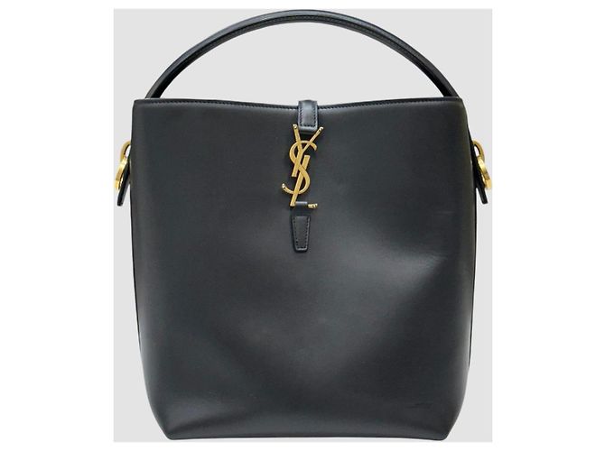 Cassandra Saint Laurent Borsa a secchiello in pelle lucida nera Nero - vista 2