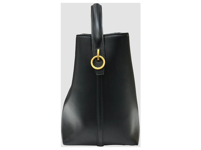 Cassandra Saint Laurent Borsa a secchiello in pelle lucida nera Nero - vista 3