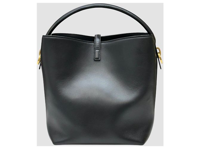 Cassandra Saint Laurent Borsa a secchiello in pelle lucida nera Nero - vista 7