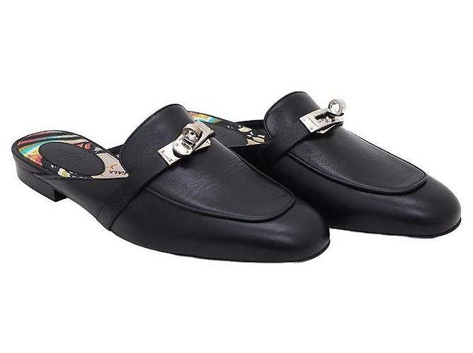 Hermès Mules Kelly Silver Buckle Oz para mujer Negro - vista 3