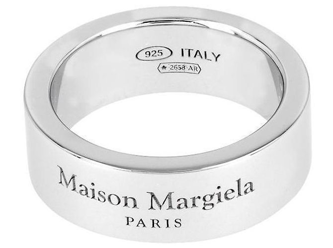 Maison Martin Margiela Anello in argento con logo inciso - vista 3