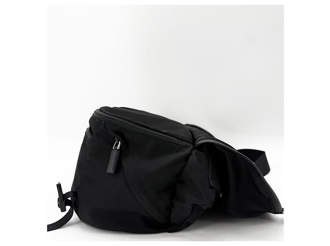 Saffiano Prada Borsa Biker Large Marsupio a tracolla Nero - vista 10