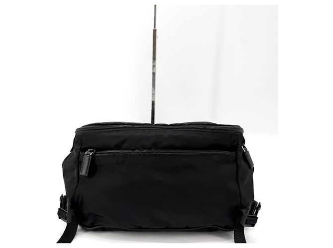 Saffiano Prada Borsa Biker Large Marsupio a tracolla Nero - vista 8