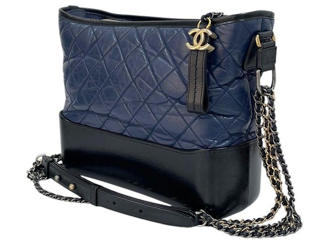 Chanel Borsa a tracolla Hobo Gabriel blu navy media - vista 3