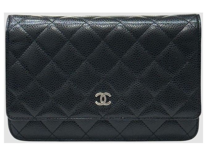 Wallet On Chain Chanel Portafoglio Caviar on Chain Black Silver Series Nero - vista 2