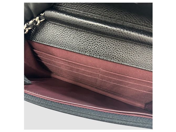 Wallet On Chain Chanel Portafoglio Caviar on Chain Black Silver Series Nero - vista 7
