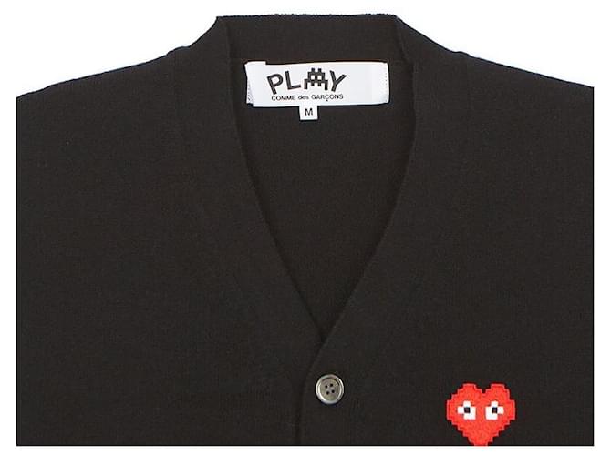 Comme Des Garcons Strickjacke Invader Pixel AZ Schwarz - Ansicht 4