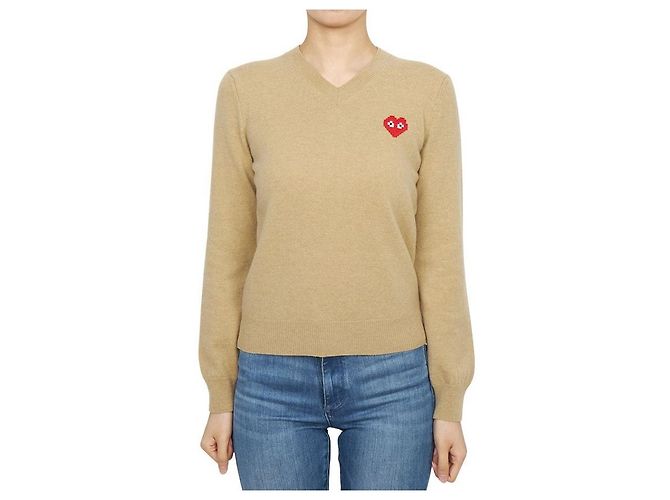 Comme Des Garcons Suéter de punto Invader Pixel para mujer AZ Naranja - vista 2