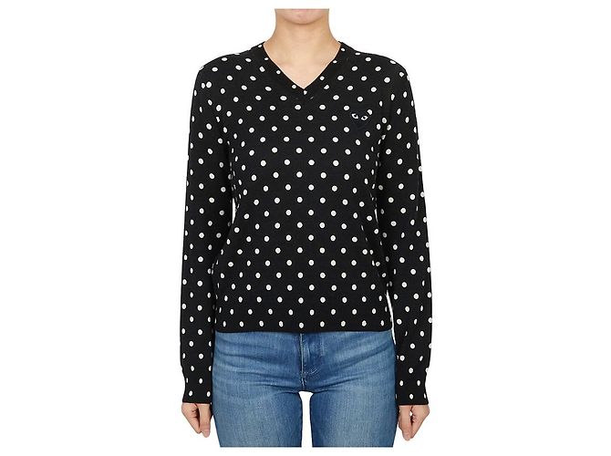 Comme Des Garcons Dot Black Patch Women's Knit AZ Azul - vista 2