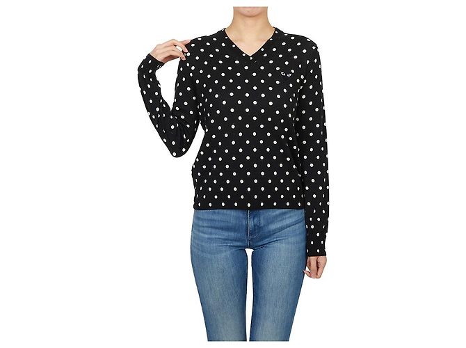Comme Des Garcons Dot Black Patch Women's Knit AZ Azul - vista 4