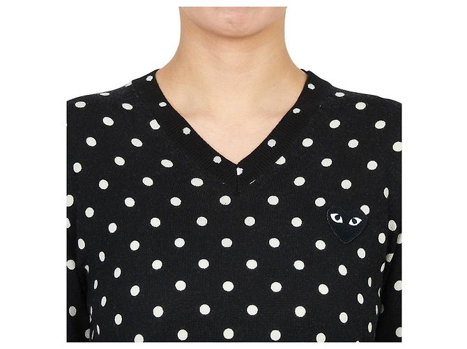 Comme Des Garcons Dot Black Patch Women's Knit AZ Azul - vista 5
