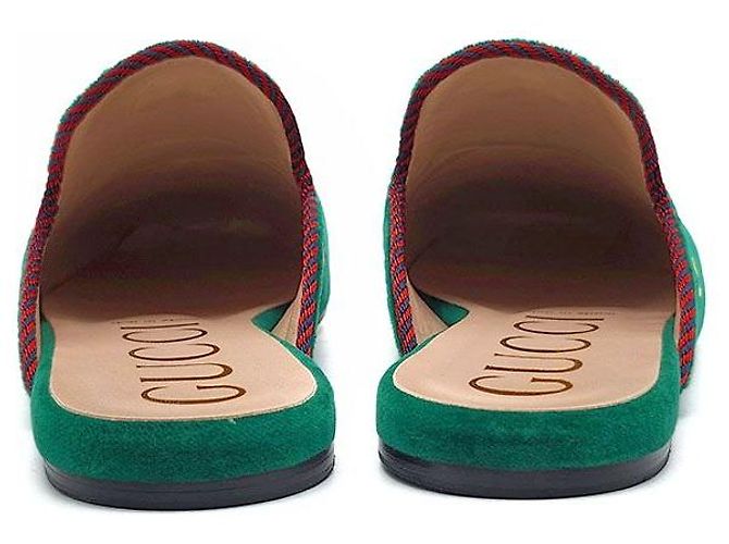 Gucci Mule Kibi in velluto Blopfer Nero - vista 5