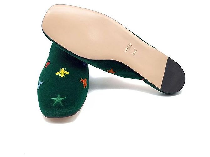 Gucci Mule Kibi in velluto Blopfer Nero - vista 6