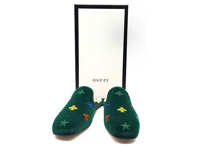 Gucci Mule Kibi in velluto Blopfer Nero - vista 8