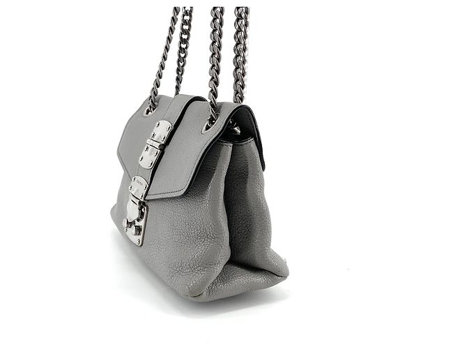 Miu Miu Borsa a tracolla con catena Madras Marrone - vista 4