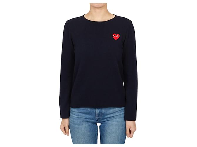 Comme Des Garcons Roter Patch Strick AZ für Damen Blau - Ansicht 2