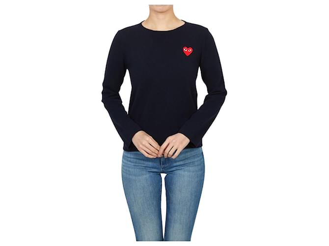 Comme Des Garcons Roter Patch Strick AZ für Damen Blau - Ansicht 4