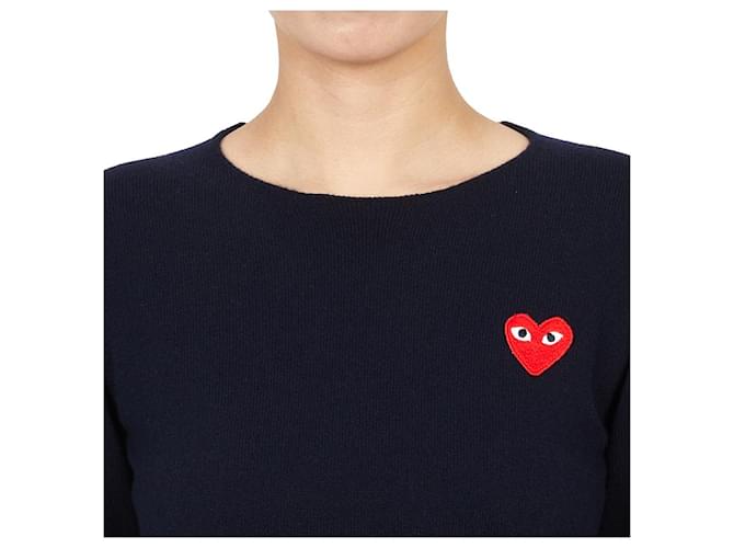 Comme Des Garcons Roter Patch Strick AZ für Damen Blau - Ansicht 5