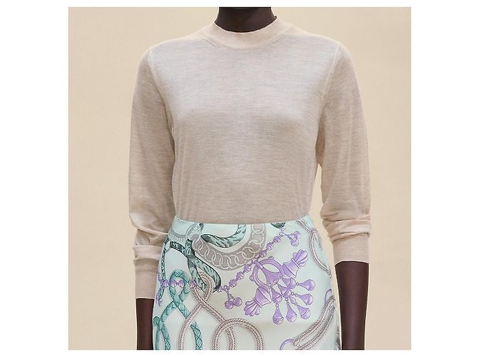 Hermès Suéter de cachemira de manga larga para mujer Castaño - vista 5