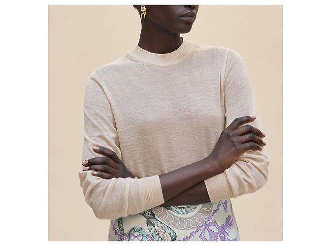 Hermès Suéter de cachemira de manga larga para mujer Castaño - vista 7