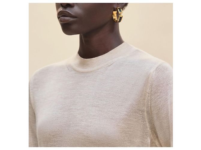 Hermès Suéter de cachemira de manga larga para mujer Castaño - vista 8
