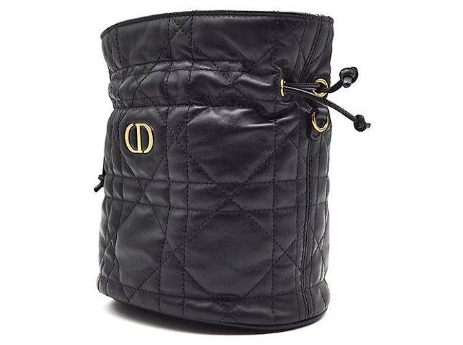 Dior Mini borsa a secchiello con coulisse Miss Caro Nero - vista 2