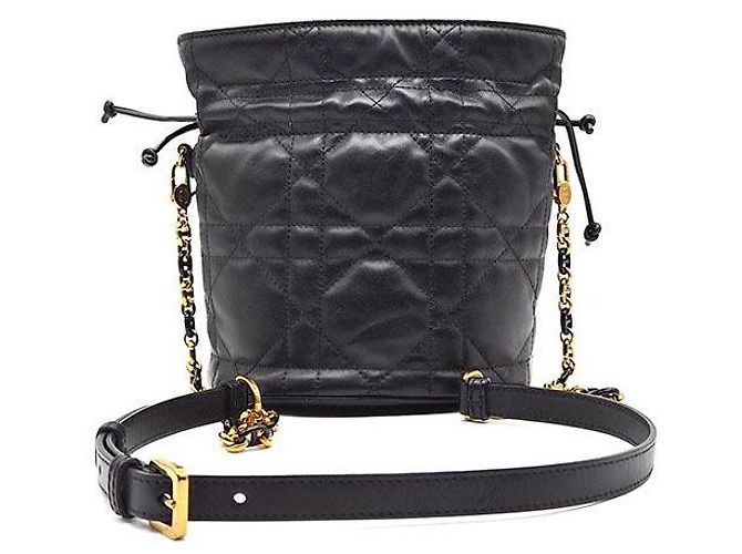 Dior Mini borsa a secchiello con coulisse Miss Caro Nero - vista 3