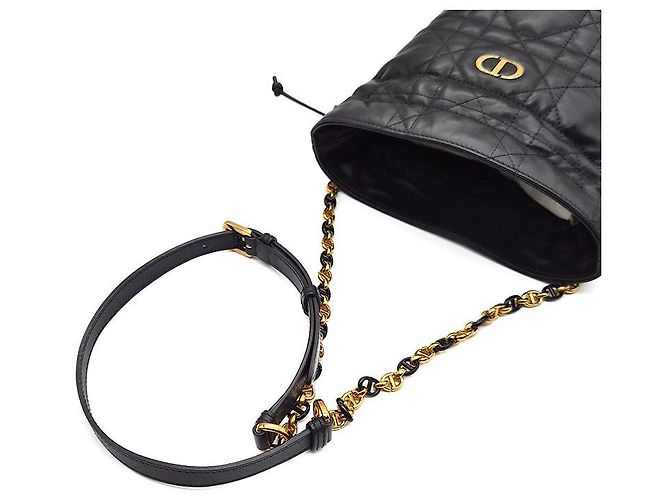 Dior Mini borsa a secchiello con coulisse Miss Caro Nero - vista 5