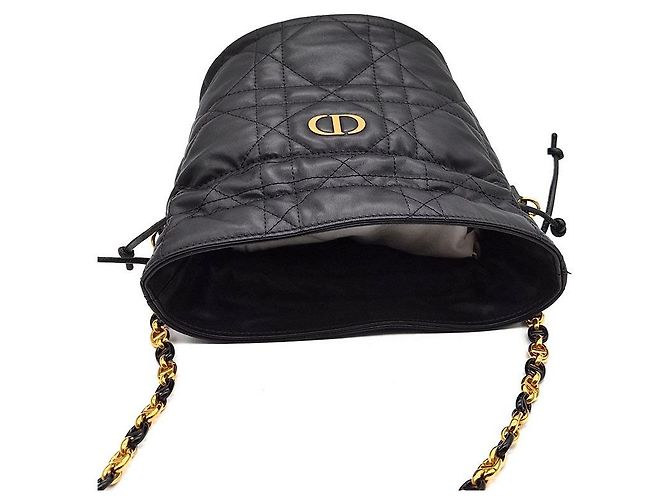 Dior Mini borsa a secchiello con coulisse Miss Caro Nero - vista 6
