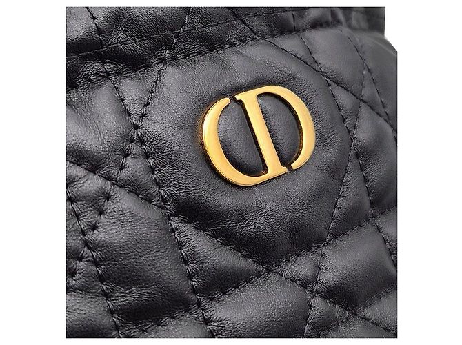 Dior Mini borsa a secchiello con coulisse Miss Caro Nero - vista 8