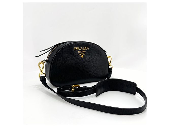 Prada Borsa a tracolla Odette in Vitello Daino Nero - vista 2