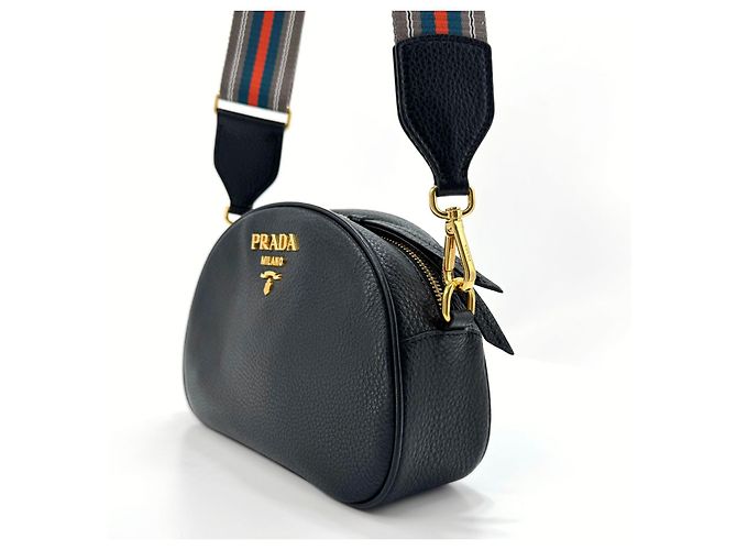 Prada Borsa a tracolla Odette in Vitello Daino Nero - vista 8