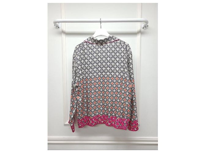 Louis Vuitton Pyjamahemd mit geometrischem Monogramm-Blumenmuster Schwarz - Ansicht 4