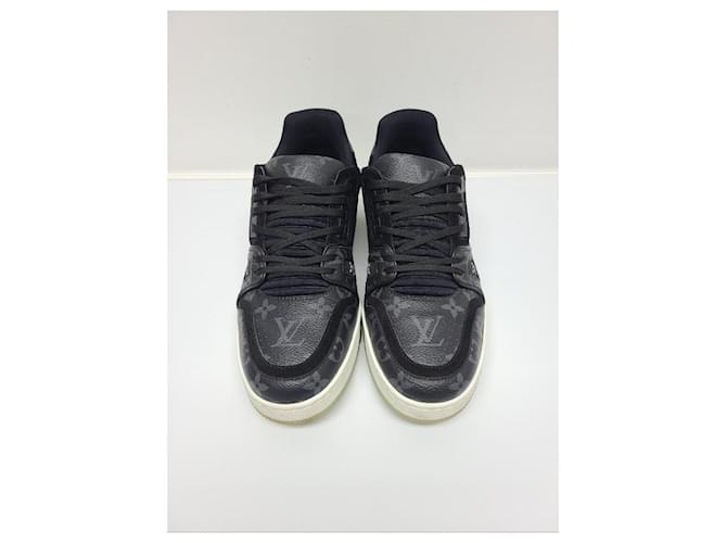 Louis Vuitton Sneakers Trainer Monogram Eclipse Nere Nero - vista 4
