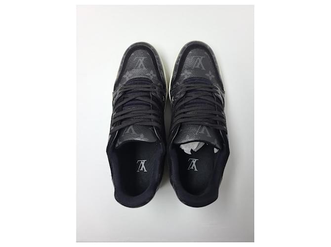 Louis Vuitton Sneakers Trainer Monogram Eclipse Nere Nero - vista 6