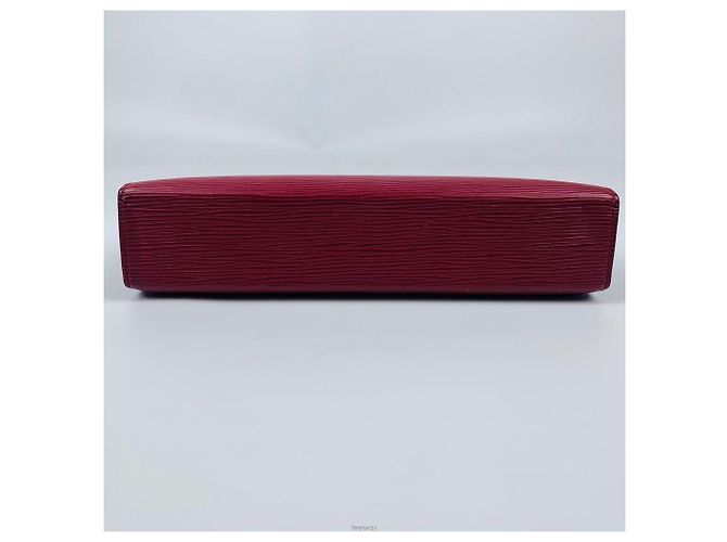 Louis Vuitton Pochette Epi Toile Burgundy Clutch Bag Rosso - vista 4