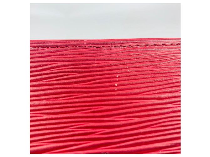 Louis Vuitton Pochette Epi Toile Burgundy Clutch Bag Rosso - vista 5