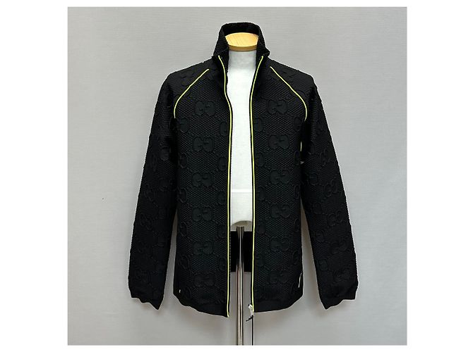 Gucci Giacca con zip in neoprene jersey stretch GG Argento - vista 3
