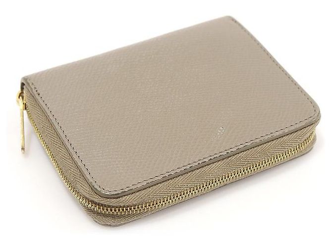 Céline Cartera compacta con cremallera en piel de becerro granulada gris pebble Castaño - vista 5