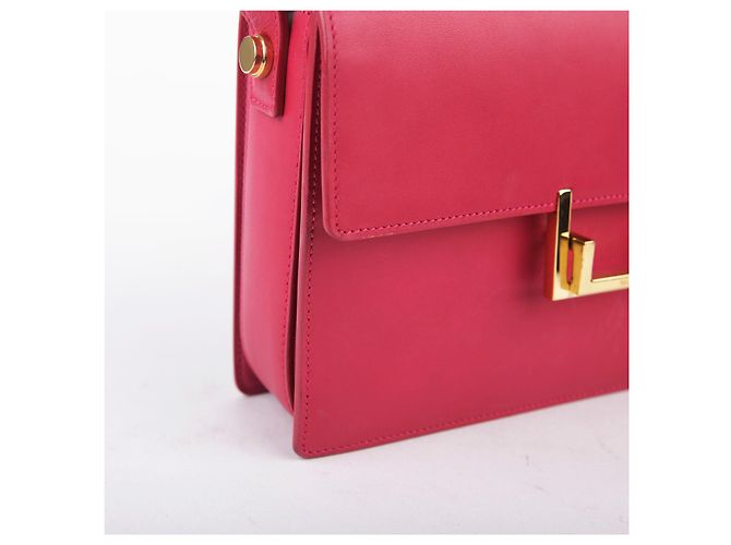 Saint Laurent Borsa a tracolla Sac Loulou in pelle rosa - vista 3