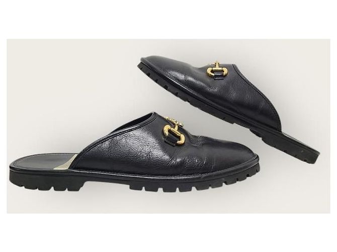 Gucci Mocassino in pelle nero con mors GG - vista 5