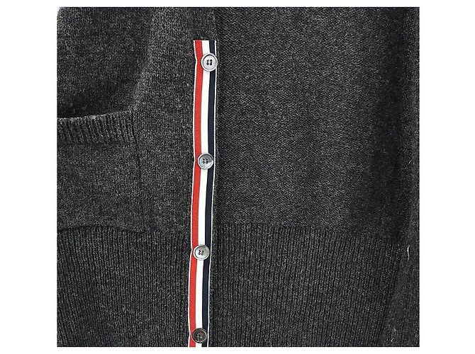 Thom Browne Cardigan aus Shetland-Wolle in Anthrazit - Ansicht 6