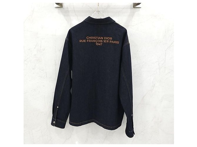 Dior Giacca blouson in denim di cotone con logo ricamato e zip Nero - vista 2