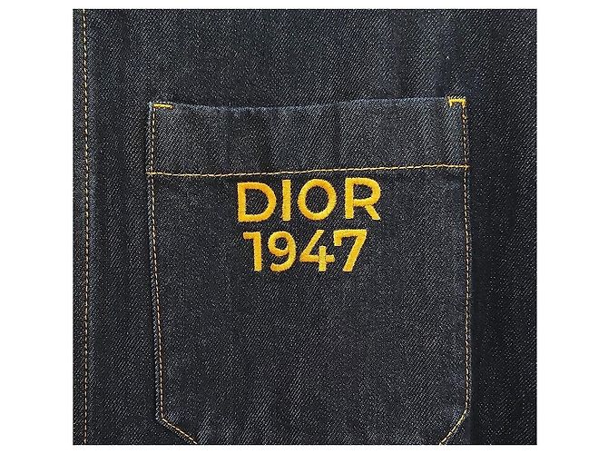 Dior Giacca blouson in denim di cotone con logo ricamato e zip Nero - vista 4