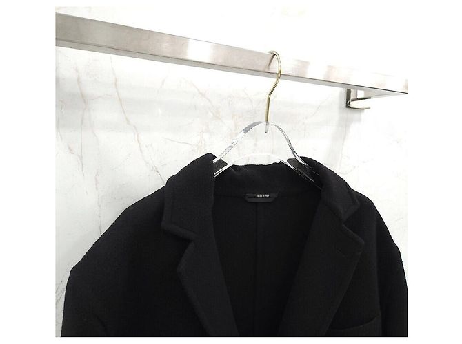Hermès Cappotto lungo in cashmere nero da uomo - vista 3